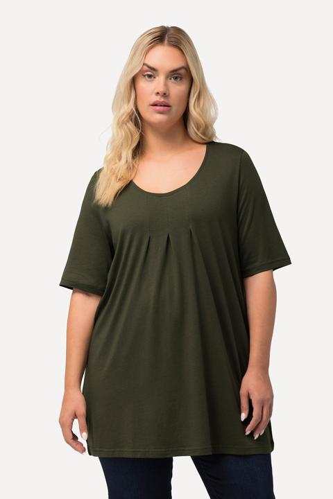 Actual product image Ulla Popken Essential Front Pleat Tee (54)