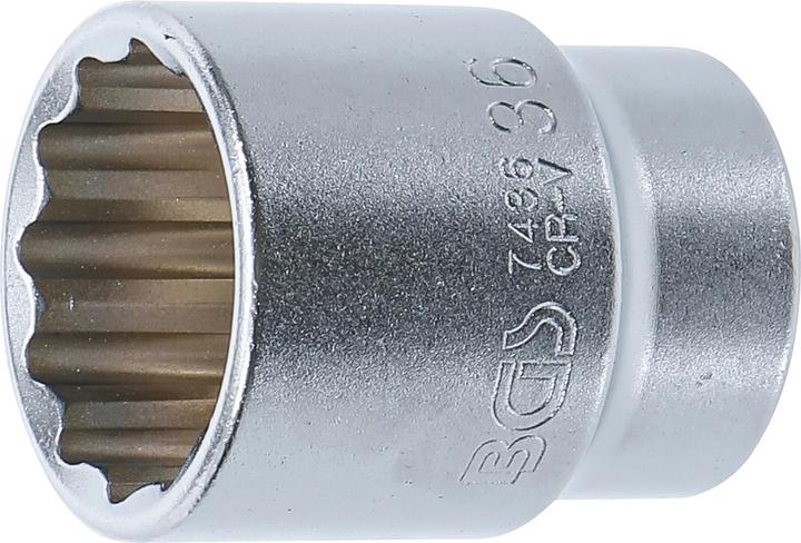 Produktbild BGS Steckschlüssel-Einsatz Zwölfkant Antrieb Innenvierkant 20 mm (3/4") SW 36 mm (36 mm)