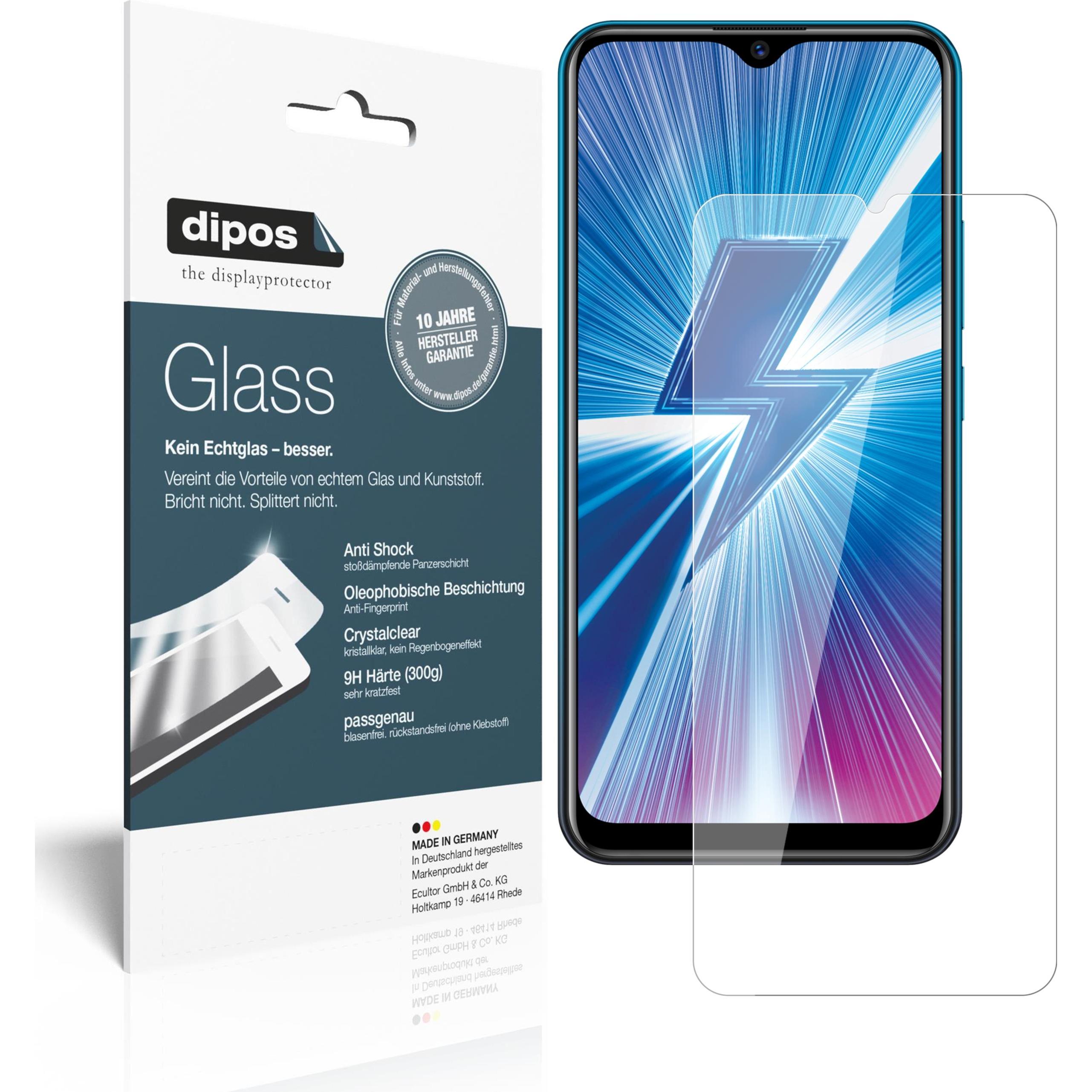 Dipos Displayschutz Anti-Shock (2 Stück, Vivo Y3), Smartphone Schutzfolie, Transparent