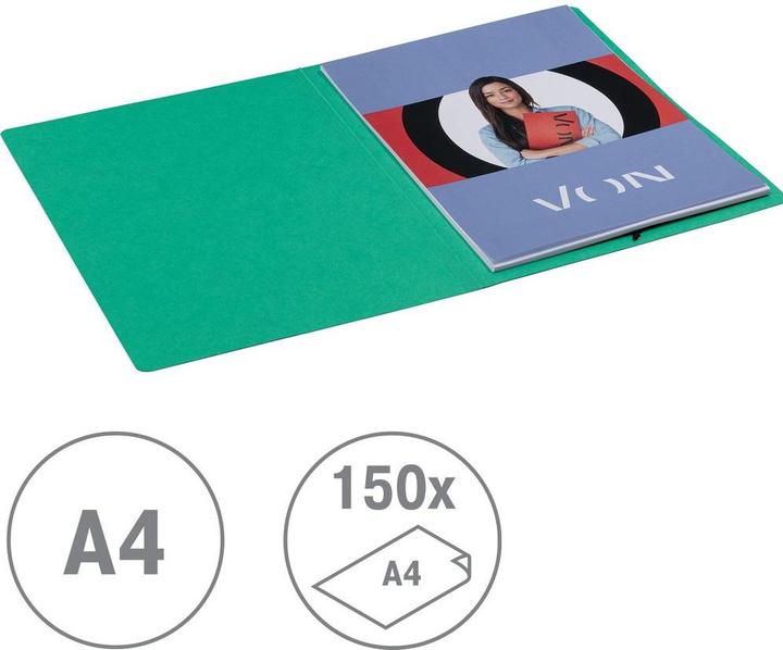 Produktbild von Gummibandmappe A4, Grün, 5 Stück (A4, 5x)