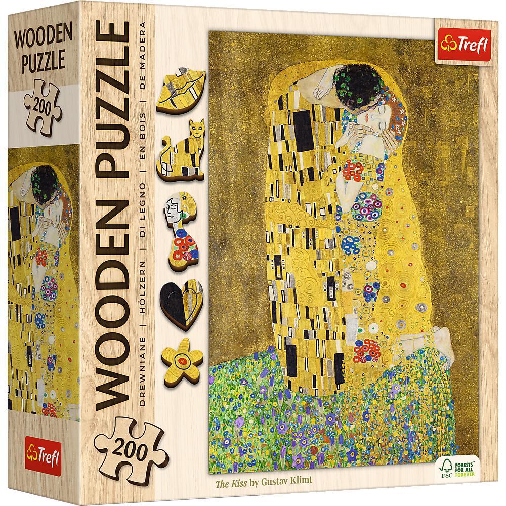 Trefl Holz Puzzle 200 - Der Kuss / Gustav Klimt (200 Teile)