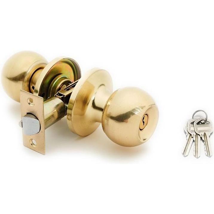 Okko, Türschloss + Schliesszylinder, DOOR KNOB LOCK 607 SB 23 KEYS MAT BRASS