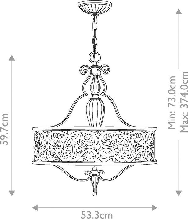 Produktbild Elstead Lighting Carabel Kronleuchter E27 3-fach Gebürsteter Champagner (53.30 cm)