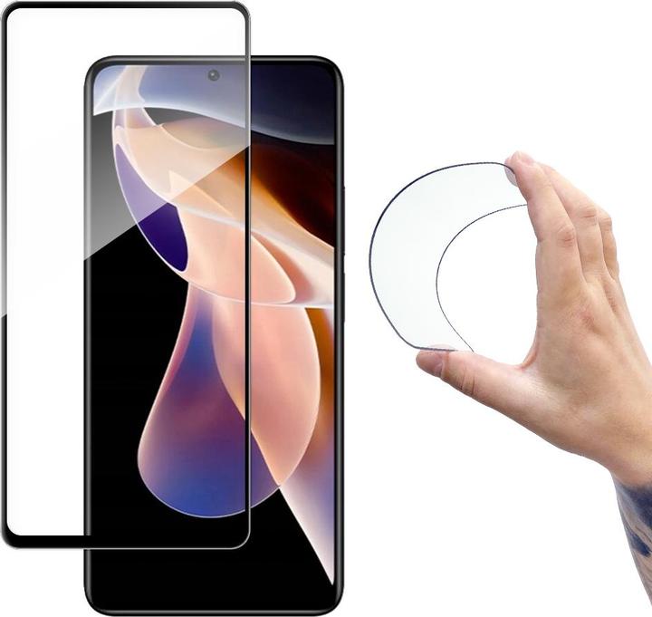 Produktbild Wozinsky Full Cover Flexi Nano Glass Film Tempered Glass With Frame Xiaomi Redmi Note 11 Pro + / 11 (Xiaomi Redmi Note 11 Pro+)