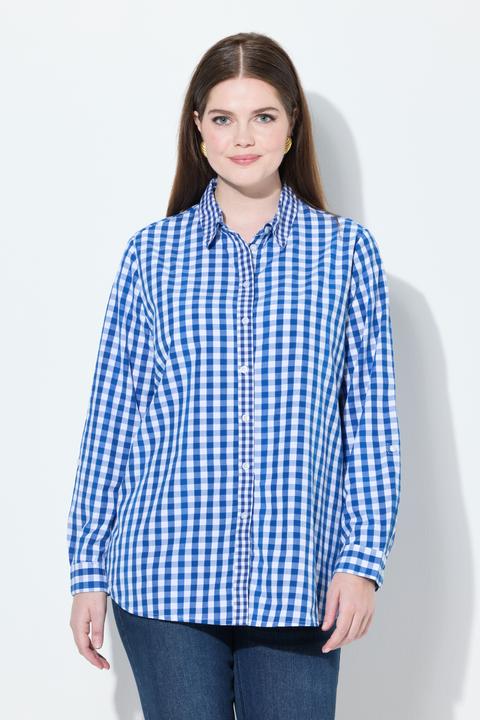 Immagine prodotto Ulla Popken Camicia a quadri con colletto da camicia, maniche lunghe e linguetta per risvolto (54)