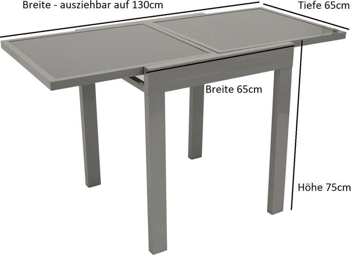 Produktbild Degamo Balkon-Ausziehtisch (65 x 65 x 75 cm)