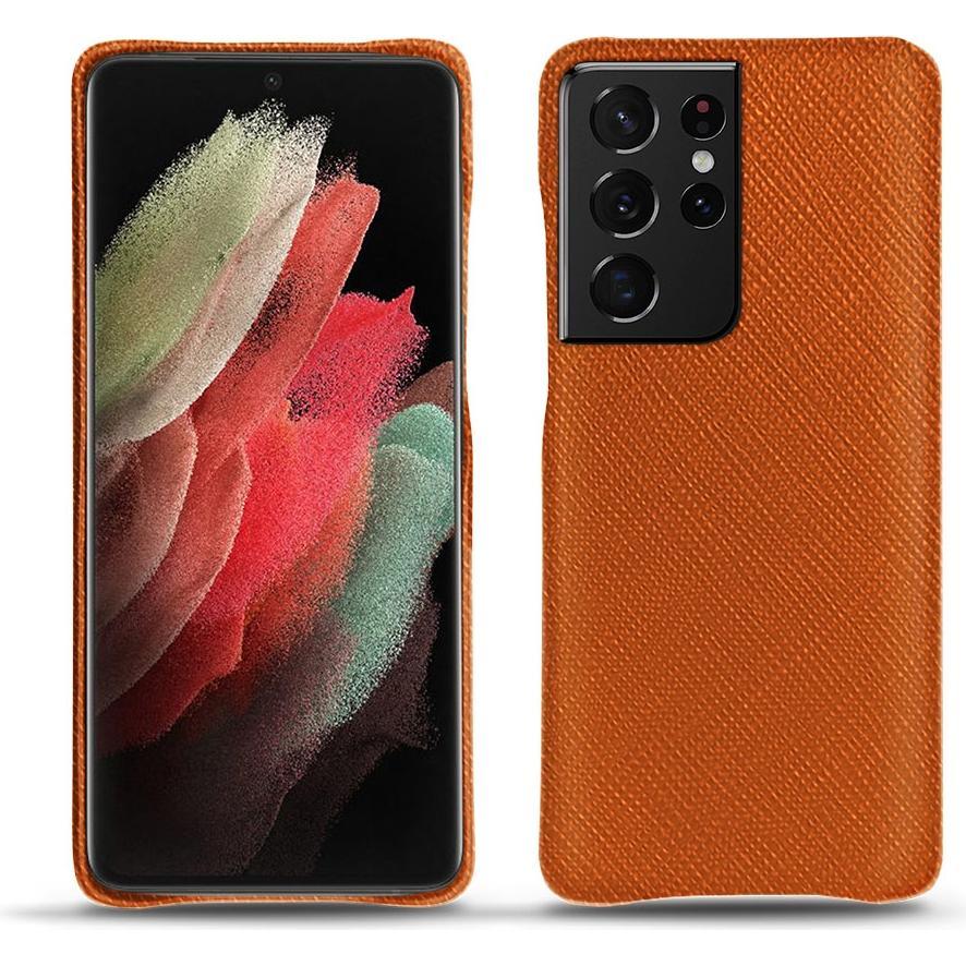 Noreve Lederschutzhülle (Samsung Galaxy S21 Ultra), Smartphone Hülle, Orange