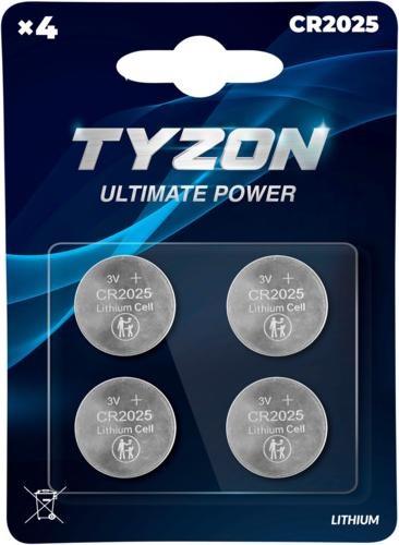Productafbeelding Tyzon CR2025 Lithium batterij, 4 stuks. (4 Pcs., CR2025, 220 mAh)