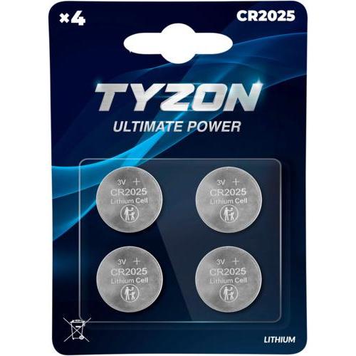 Thumbnail - Tyzon CR2025 Lithium batterier, 4 stk. (4 Stk., CR2025, 220 mAh), Batterien + Akkus