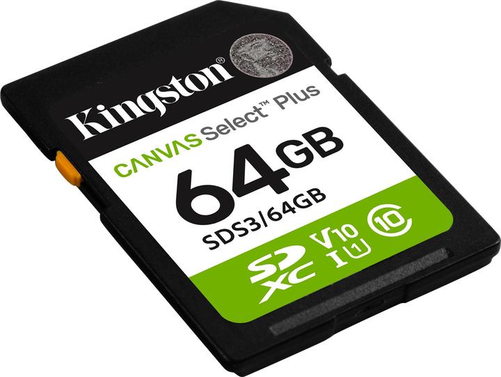 Produktbild Kingston Canvas Select Plus (64 GB, SD, SDHC, SDXC, U1, UHS-I)