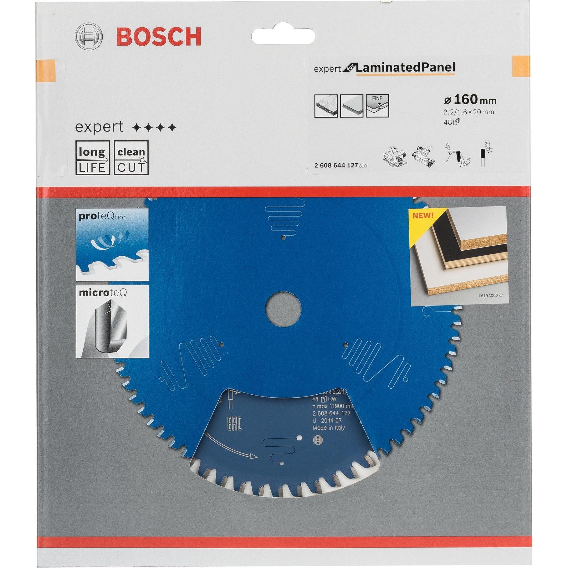 Thumbnail - Bosch Professional Zubehör, Sägeblatt, Kreissägeblatt Expert for Laminated Panel, 160 x 20 x 2,2 mm, 48