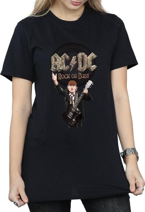 Produktbild AC/DC Rock Or Bust Angus Young Baumwolle Boyfriend TShirt (S)