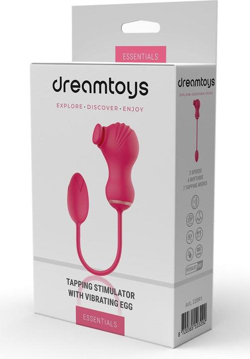 Actual product image Dreamtoys Dream Toys Essentials Flexible Dual Stimulator And Vibrating Egg Pink Vibrator 9 x 5.5 cm x 3.1 cm