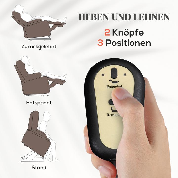 Produktbild Homcom Elektrischer Aufstehsessel Polyester, Schaumstoff Braun