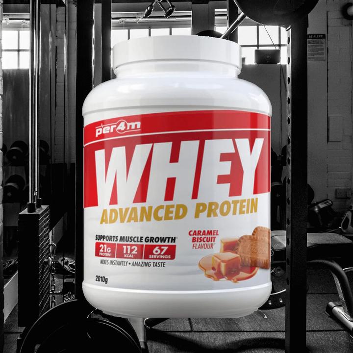Actual product image Per4m Whey Advanced Protein (Caramel Biscuit, 2010 g)