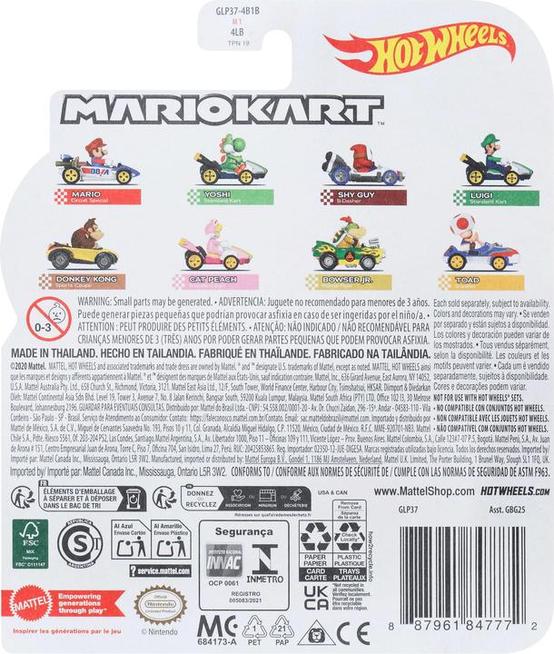 Produktbild Hot Wheels Mario Kart Replica Die-Cast Assorted