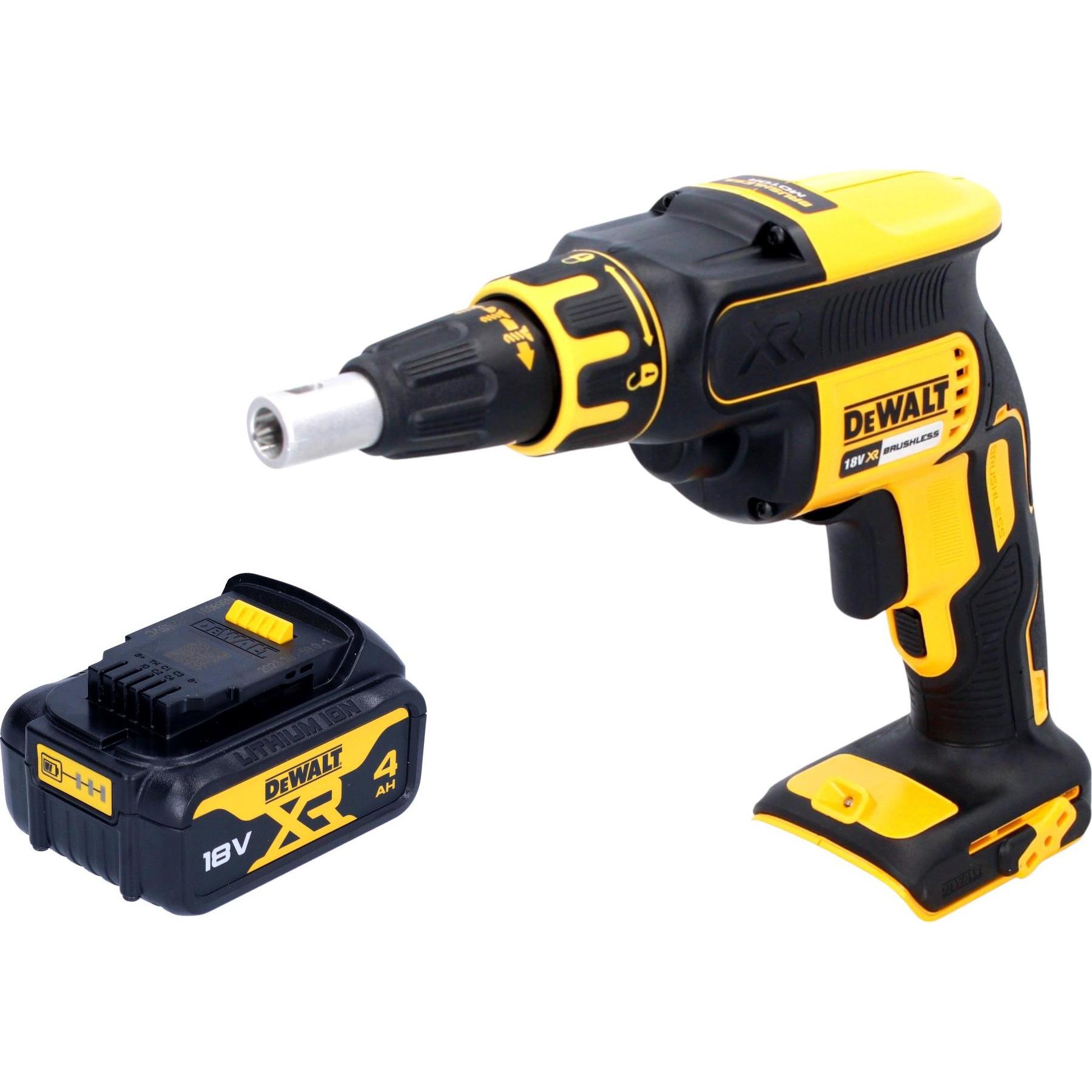 DeWalt, Trapano + Avvitatore a batteria, DCF 620 N Akku Trockenbauschrauber 18 V 30 Nm Brushless + 1x Akku 4,0 Ah - ohne Ladegerät (Batteria ricaricabile)