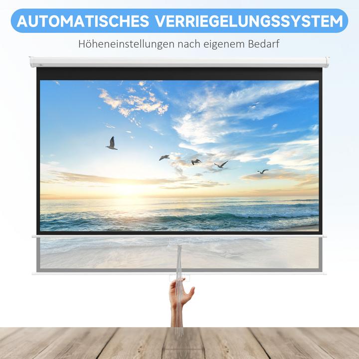 Produktbild Homcom Beamer Leinwand Kunststoff, Metall Weiss (120", 16:9)