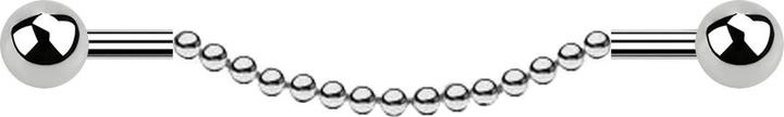 Immagine prodotto Star Piercing Catena a due sfere in argento con bilanciere (senza ottone, Acciaio chirurgico 316L)