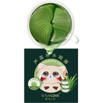 Konjac Sponge, Augenpflege, SERSANLOVE Hydrożelowe płatki pod oczy z kwasem hialuronowym i naturalnymi ekstraktami Aloe ...