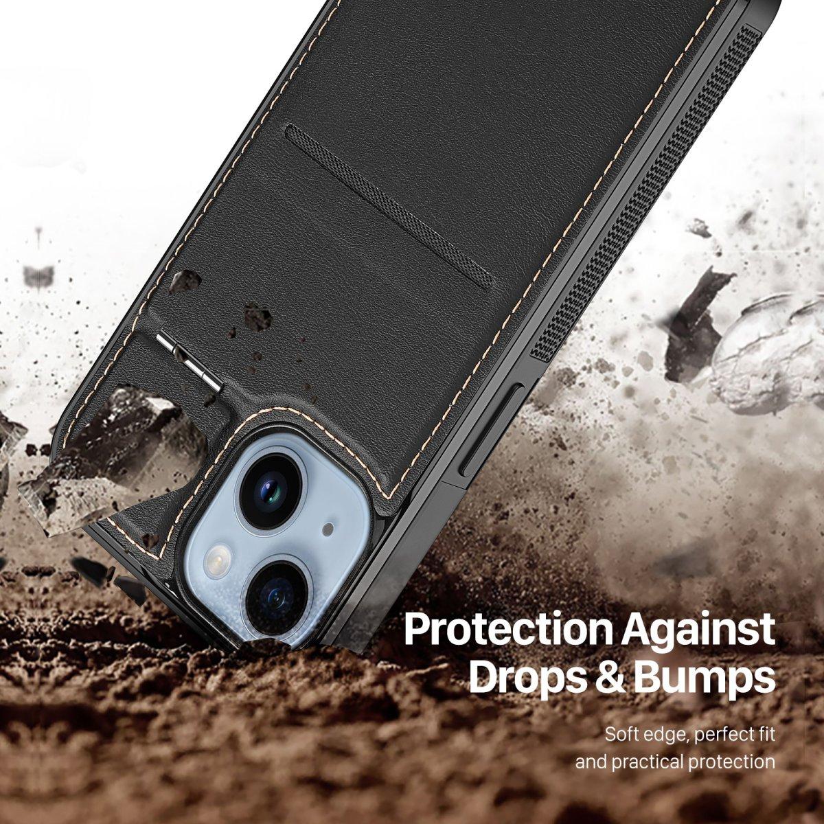 Thumbnail - Dux Ducis 3 in 1 Case for iPhone 14 Plus with MagSafe Wallet RFID Blocking Stand Rafi Mag - Black (Apple iPhone 14 Plus)...
