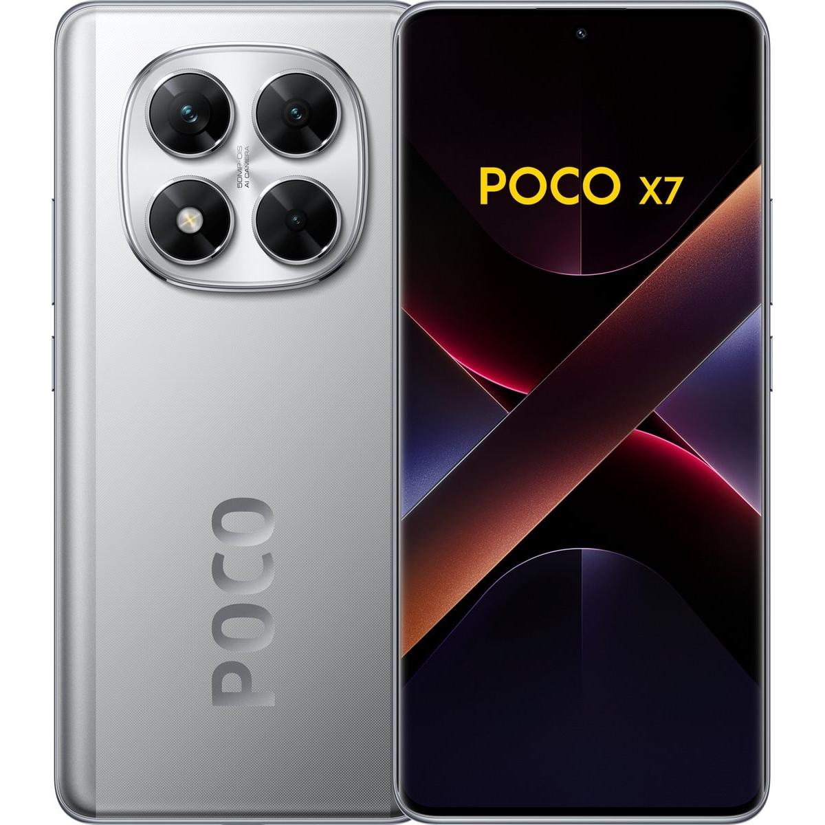 Xiaomi Poco X7 (256 GB, Silver, 6.67", Dual SIM, 5G), Smartphone, Silber