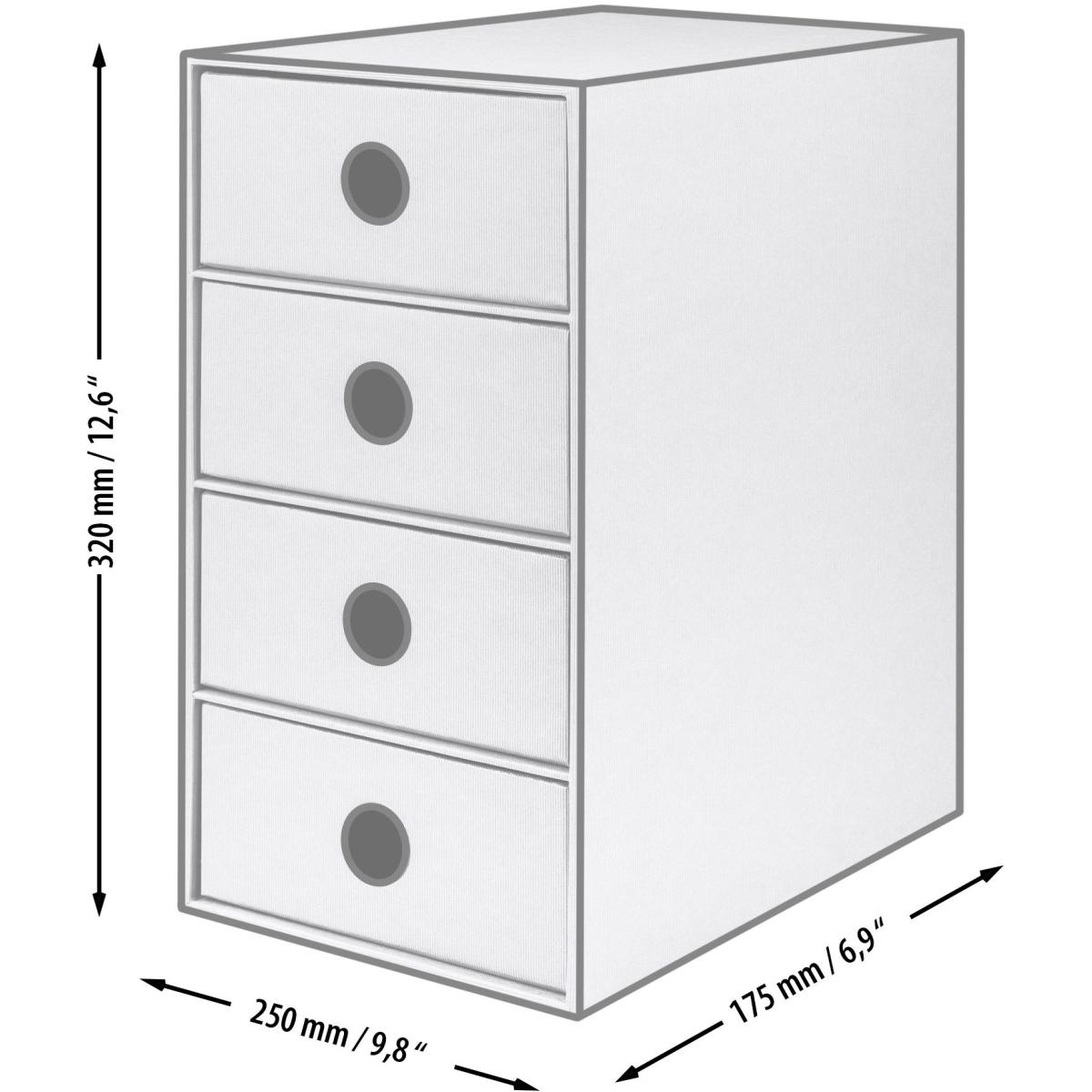 Rössler SOHO 3-Drawer Storage Box - A4 File Organizer In Neutral Stone