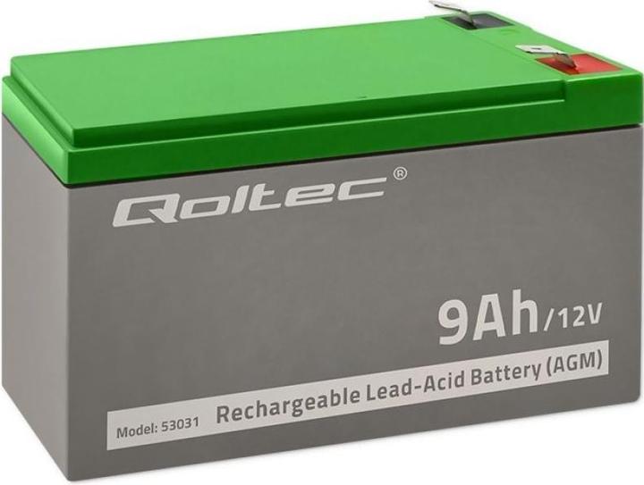 Qoltec 53031 AGM battery| 12V| 9Ah| max 135A - Battery - 9.000 mAh (12 V, 9 Ah)