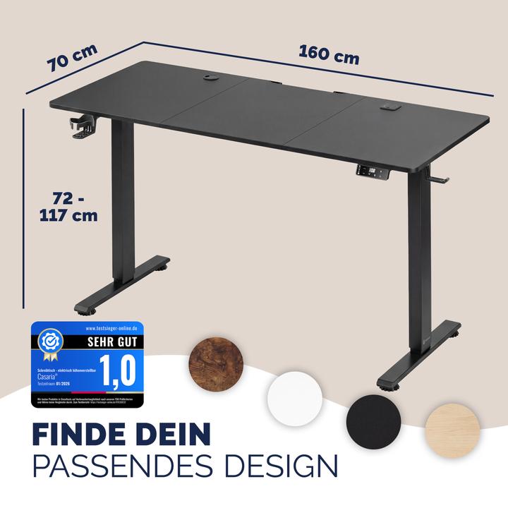 Produktbild Casaria Höhenverstellbarer Schreibtisch (160 x 70 x 72 cm)