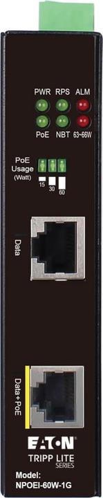 Immagine prodotto Eaton Iniettore PoE Gigabit Ethernet industriale 60W PoE++ 802.3bt Midspan da -40 a +75 DIN ra (802.3bt (PoE+++), 60 W)