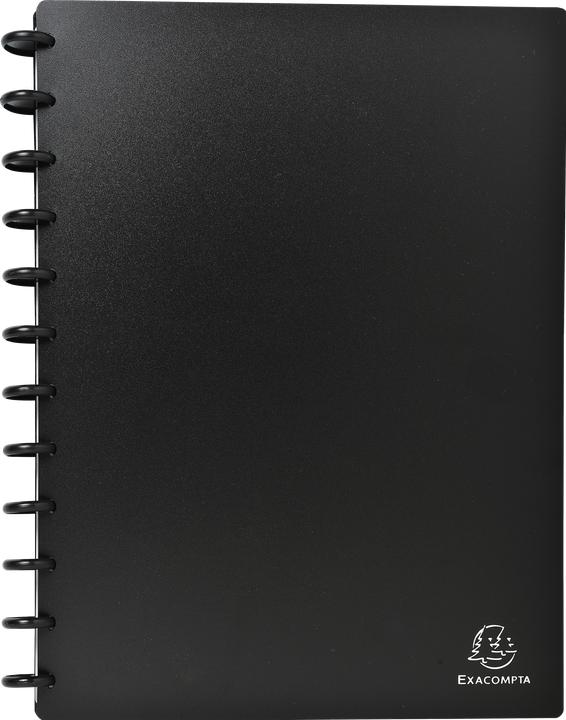 Exacompta Visitenkartenbuch A4 für 192 Visitenkarten, Schwarz (24.5 x 31 cm)