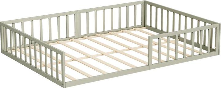 VitaliSpa Bodenbett aus Metall Minno, Greige, 205 x 145 cm ohne Matratze (140 x 200 cm)