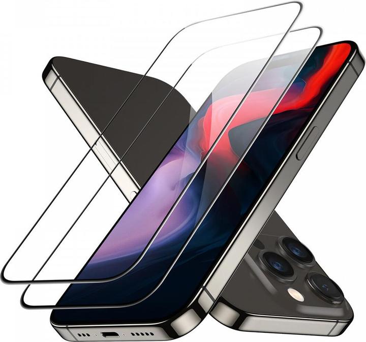 Actual product image ESR Tempered Glass 2-Pack Iphone 15 Pro Black (2 pcs., Apple iPhone 15 Pro)