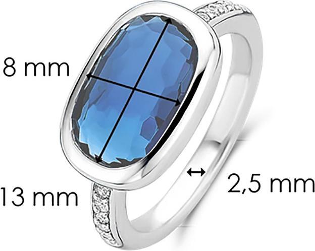 Immagine prodotto Ti Sento Milano Anello con cristallo blu e zirconi 12139DB (56, 925 Argento)
