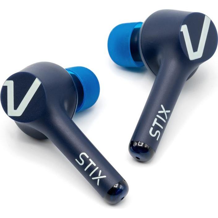 veho STIX - True Bluetooth Earphones (4 h, Kabellos), Kopfhörer, Blau