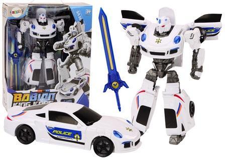 Image du produit Lean Toys Auto-Robot 2-in-1-Polizeiauto-Transformation