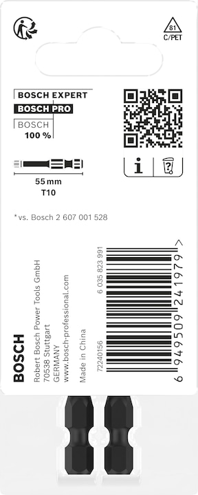 Actual product image Bosch Professional Zubehör PRO Torx Impact Bit, T10, 55 mm, 2 pcs. (T10)
