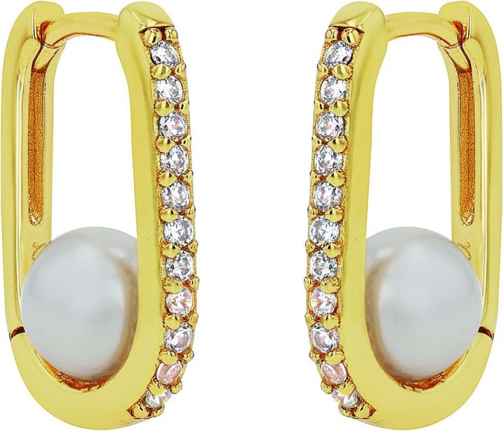 Immagine prodotto Amor Ohrschmuck für Damen, 925 Sterling Silber, Zirkonia synth., Muschelkernperle (Argento 925)