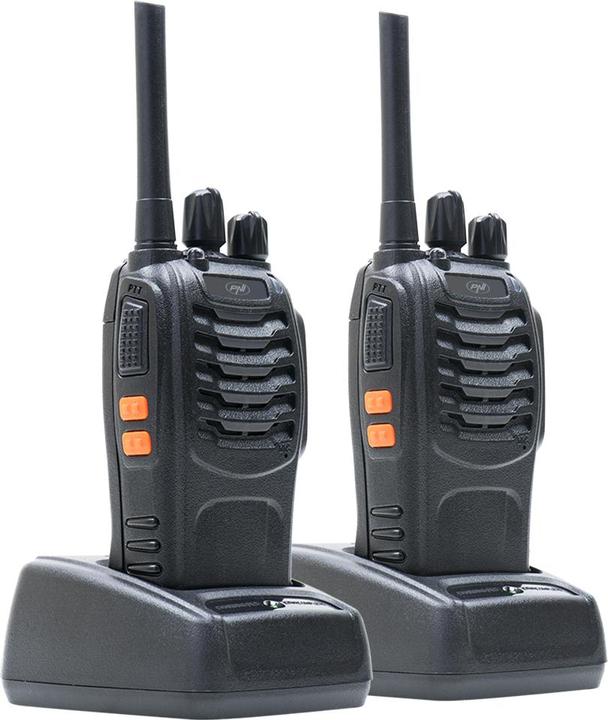 Actual product image PNI Pack of 6 portable PMR R40 PRO radios, batteries, chargers and headphones included in delivery