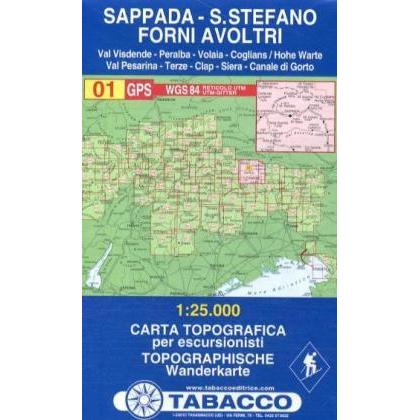 Sappada - San Stefano - Forni Avoltri 25000, Landkarte
