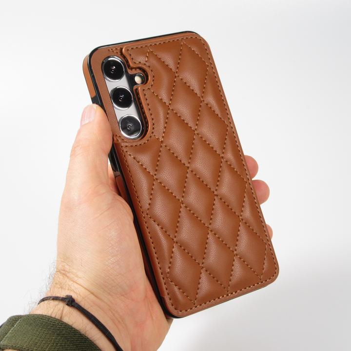 Actual product image PhoneLook Coque Etui en silicone avec surface en similicuir et porte-monnaie pliable (Samsung Galaxy S24+)