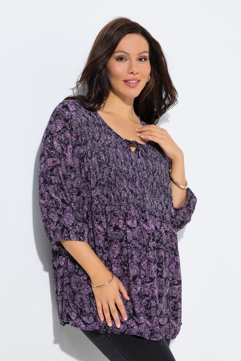 Actual product image Ulla Popken Smocked Paisley Blouse (68)