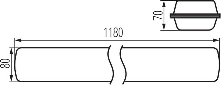 Actual product image Kanlux Moisture-proof diffuser light MAH LED HI Grey IP65 22609 (3900 lm)