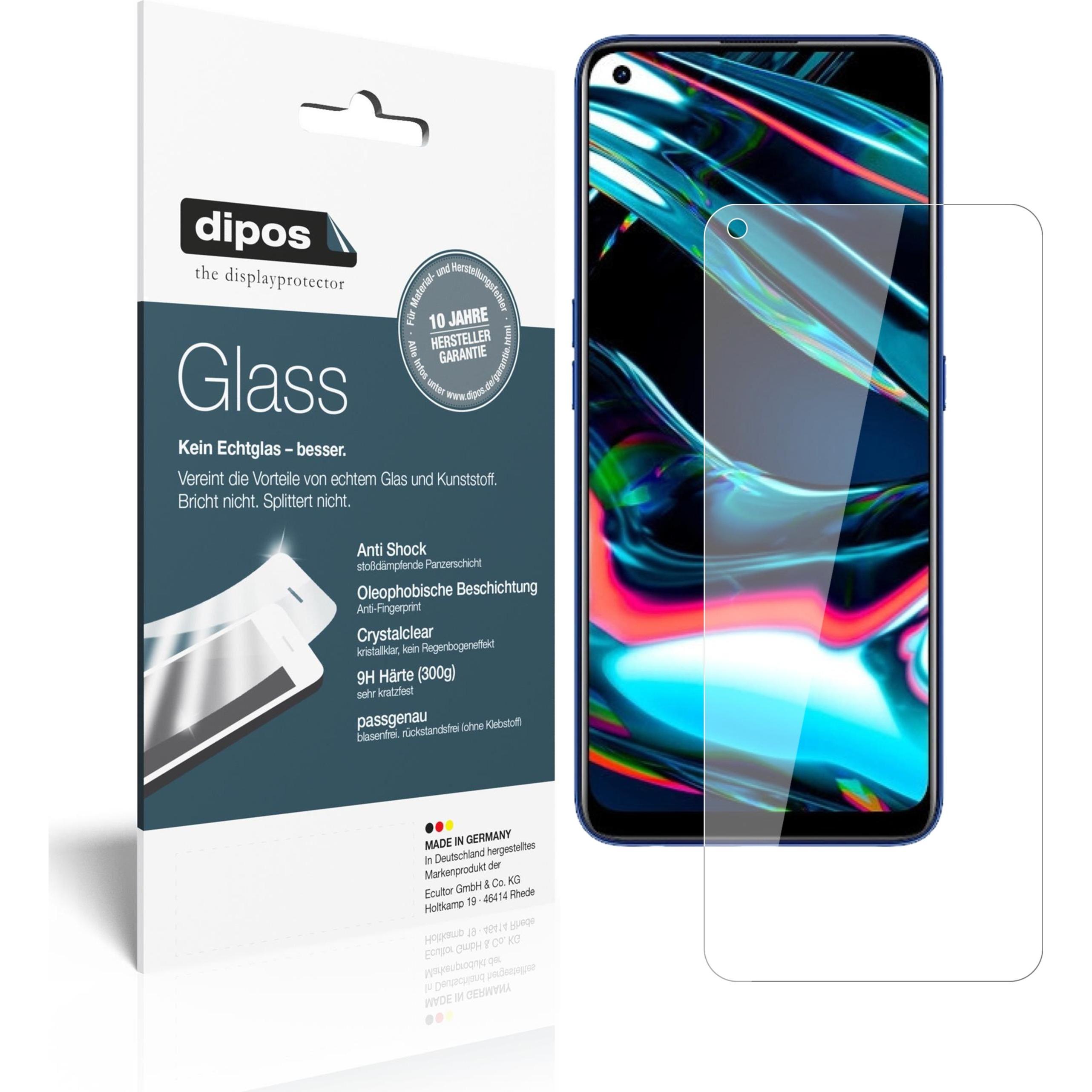 Dipos Displayschutz Anti-Shock (2 Stück, Realme 7 Pro), Smartphone Schutzfolie, Transparent