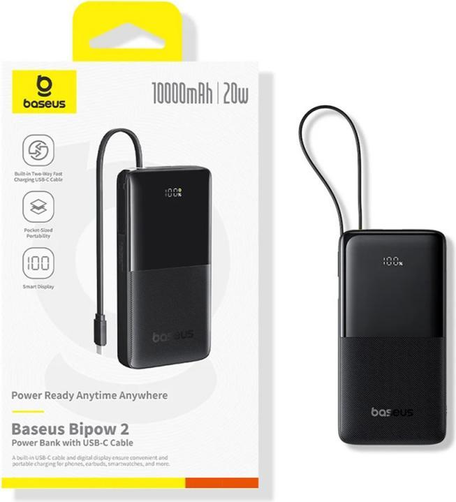 Image du produit Baseus Powerbank Bipow 2 10000mAh 20W (Black) (10000 mAh, 20 W, 37 Wh)