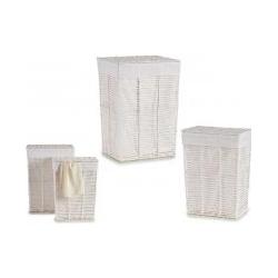 Kipit, Portabiancheria, set 2 cesti bianchi quadrati per la biancheria