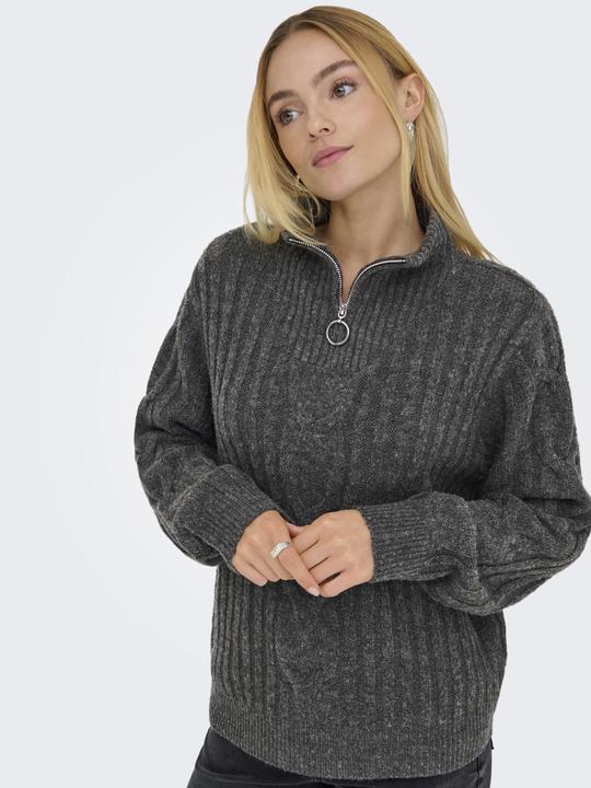 Produktbild JdY Reissverschluss-Zopfstrick- Strickpullover (XL)