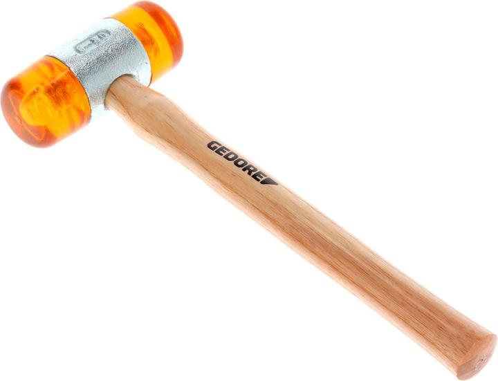 Actual product image Gedore Plastic mallet, Ø 50 mm, Interchangeable heads made of cellulose acetate, Robust ash handle (913 g)