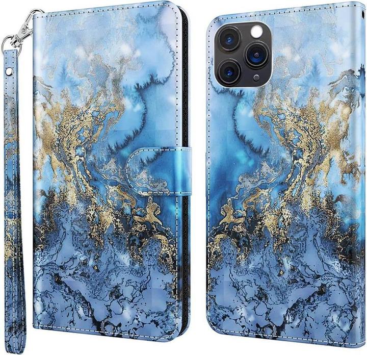 Produktbild Cover-Discount iPhone 15 Plus - Etui Glitzer Effekt Marble blue (Apple iPhone 15 Plus)