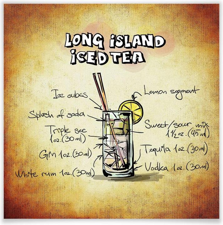 Produktbild Trenddeko Long Island Iced Tea - Rezept (30 x 30 cm)